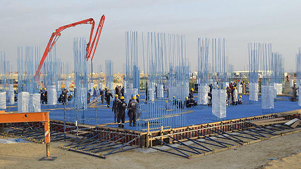 Foundation pour for Administration Building